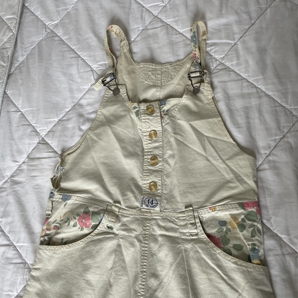Vintage overalls with floral details